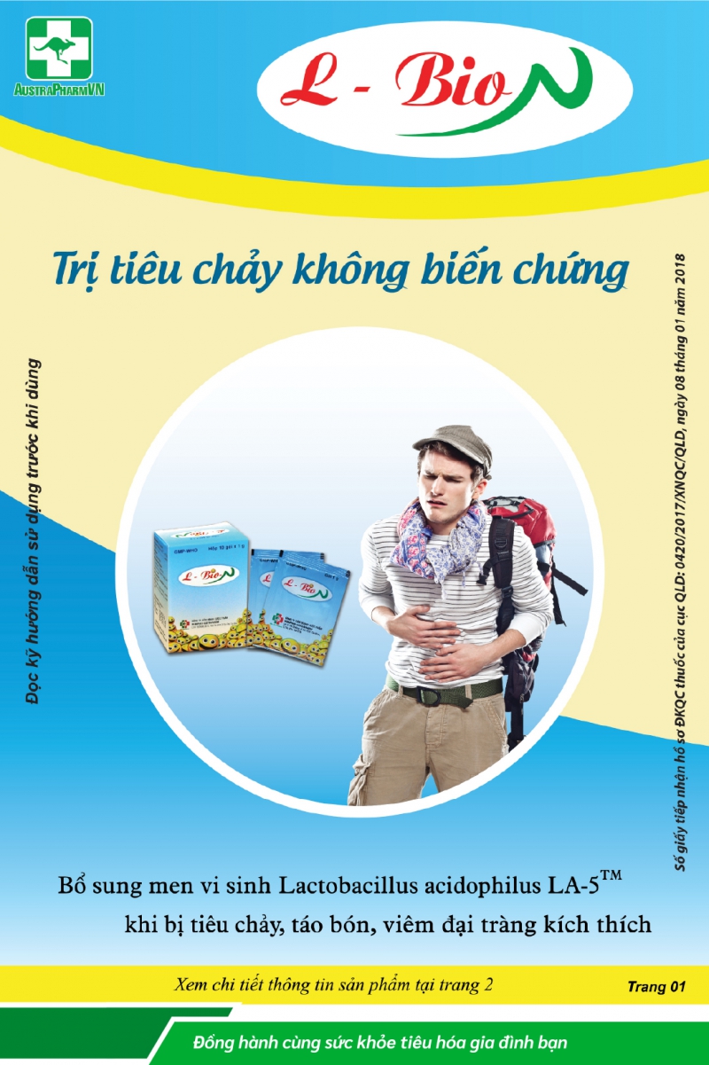 L-BIO-N (Thuốc bột uống) Hỗ trợ phòng ngừa và điều trị tiêu chảy, táo bón, viêm đại tràng kích thích